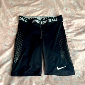 Nike Black Softball Shorts with Diamond Pattern Women’s Small